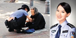 為半裸乞丐穿衣 警花感動網友