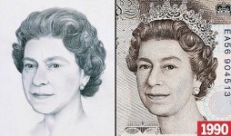 50年來紙鈔上的女王面貌