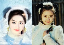 古典美人插画真人对比2