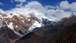 美丽的西藏的南迦巴瓦山
