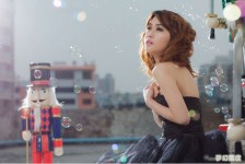 唯美攝影夢幻中吹泡泡的美女